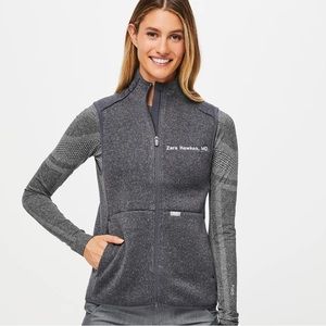 FIGS On-Shift Sweater Knit Vest Heather Gray Size Medium